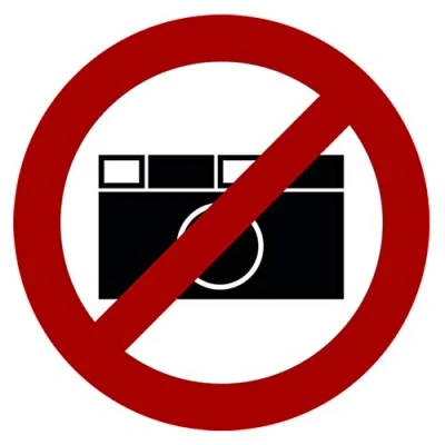 Abbildung von 10 Stück Fotografieren verboten Aufkleber Ø 9,5cm Sticker Schild Foto Kamera Verbotszeichen mit UV Schutz Warnzeichen für Außenbereich Innenbereich von STROBO