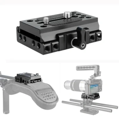 Abbildung von Quick Release Baseplate,NICEYRIG Kamera Schnellwechselplatte für Manfrotto 577 501 504 701 Stativ 15 mm Shoulder Mount Camera Baseplate