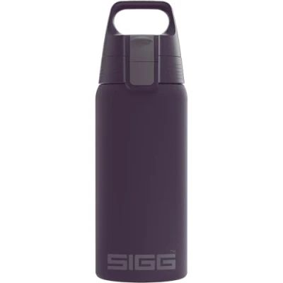 Abbildung von SIGG Isolierte Trinkflasche Thermosflasche Shield Therm One Nocturne kohlensäurehaltige Getränke Auslaufsicher Spülmaschinenfest BPA frei 90% recycelter Edelstahl Dunkelviolett 0,5L