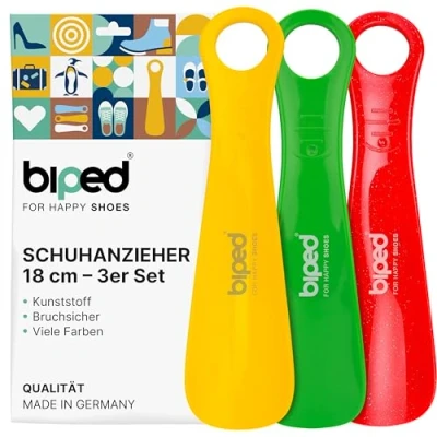 Abbildung von biped 3er Set Schuhanzieher Kunststoff 18 cm Schuhlöffel deutsche Herstellung z1570(colorful)