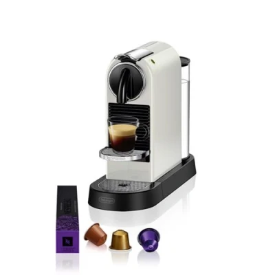 Abbildung von Nespresso De&#039;Longhi EN167.W Citiz Kaffeekapselmaschine, Hochdruckpumpe und ideale Wärmeregelung ohne Aeroccino (Milchaufschäumer), Energiesparfunktion,1260W,37.4 x 11.9 25.5 cm, Creme weiß