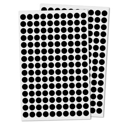 Abbildung von 3000 Stück, 10mm Klebepunkte Runde Punktaufkleber Etiketten Markierungspunkte Schwarz