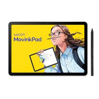 Abbildung von Wacom MovinkPad 11 Android‑14‑Zeichentablet (11″) für Junge Kreative. Mit Pro Pen 3, hochauflösendem, entspiegeltem‑Display, Front‑/Rückkamera und Kreativ‑Apps vorinstalliert.