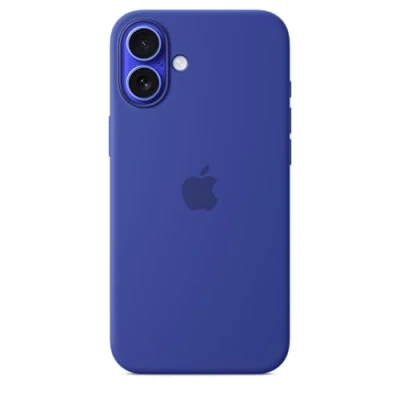 Abbildung von Apple Silikon Back Cover Blau MagSafe iPhone 16 Plus