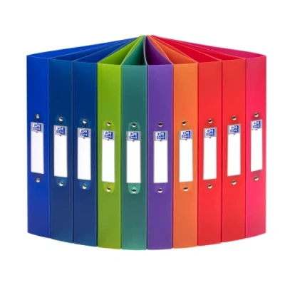 Abbildung von Oxford Ringbuch A4, Rückenbreite 4 cm, 2 Ringe, Kunststoff, 8 Farben, 10 Stück