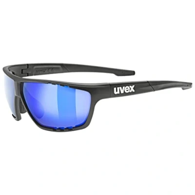 Abbildung von Uvex sportstyle 706 Sportbrille für Damen und Herren starker Schutz vor Sonnenstrahlung druckfreier Sitz &amp; perfekter Halt black matt/blue one size