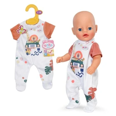 Abbildung von BABY born Strampler mit Dschungelmotiv &amp; kurzen Ärmeln Hochwertiges Puppenzubehör Kleidung geeignet für alle Puppen der Größe 36 cm