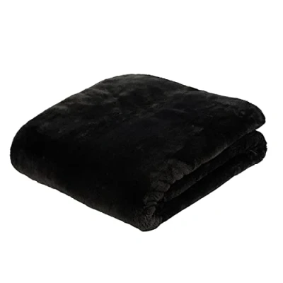 Abbildung von Gözze Premium Cashmere Feeling Wohn und Kuscheldecke, 500 g/m², 220 x 240 cm Schwarz