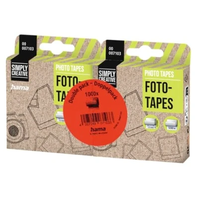 Abbildung von Hama Fototapes 1.000 Stück (2 x 500 Fotokleber, doppelseitig selbstklebende Klebepads, Klebepunkte geeignet für Fotoalbum und Scrapbook, eckig, in Spenderbox) weiß