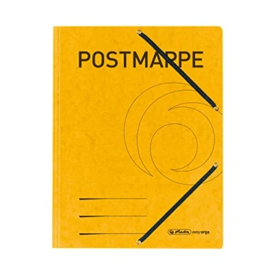 Abbildung von herlitz 11255593 Einschlagmappe A4 mit Gummizug, Postmappe, gelb, 1 Stück