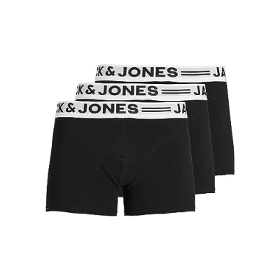 Abbildung von Jack &amp; Jones Sense Trunks 3 PACK Panties, Herren, Größe: Large, Black