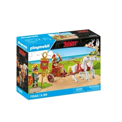 Abbildung von PLAYMOBIL Asterix 71543 Römischer Streitwagen, Reise durch das Land, inklusive Abnehmbarer Helme, Armreifen und Umhang, detailreiches Spielzeug für Kinder ab 5 Jahren