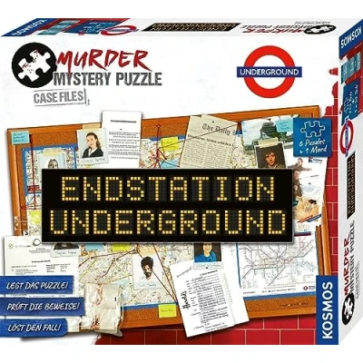 Abbildung von KOSMOS 682170 Murder Mystery Puzzle Case Files Endstation Underground, Erlebnispuzzle, Meets Crime, alleine oder im Team, ab 16 Jahren, mehrere Puzzles, zahlreiche Beweisstücke, Krimi Spiel