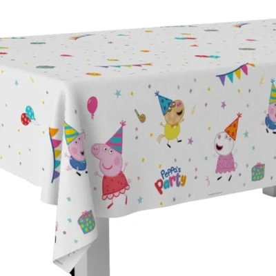 Abbildung von BeenSmile, Peppa Wutz Tischdecke, Geburtstagsdekoration, Artikel für Kinderpartys, Feiern und Geburtstage, 1 Stück, 120 x 180 cm