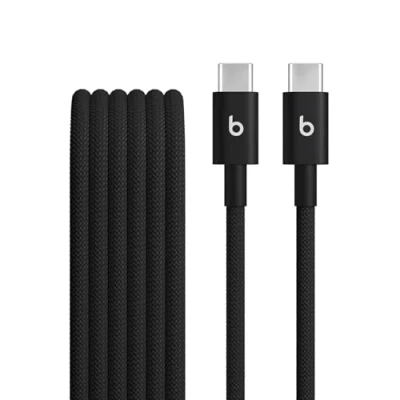 Abbildung von Beats USB C auf Gewebtes Kabel, schnelles Laden, langlebiges und verwicklungsfreies Design, Kompatibles Ladegerät für Apple Android basierte USBC Produkte (1,5 m) Power Schwarz