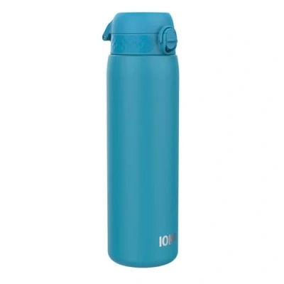 Abbildung von Ion8 1 Liter Edelstahl Trinkflasche, Auslaufsicher, Einhandöffnung, Sichere Verriegelung, Spülmaschinenfest, Klappdeckel, Tragegriff, Leicht zu Reinigen, Langlebig &amp; Kratzfest, Blau