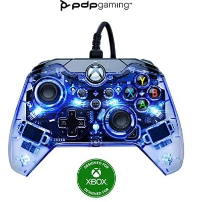 Abbildung von PDP Afterglow LED Gamecontroller, kabelgebunden, RGB Farblichter, USB Anschluss, Audiosteuerung, Gamepad mit dualer Vibration, Xbox Series XS, One, PC