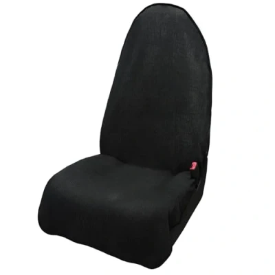Abbildung von Leader Accessories universeller Autoschonbezug weicher Kord Sitzauflage 3 lagige 100% wasserdicht Autositzbezug als Überwurf rutschfest Schutzbezug Fahrersitz Beifahrersitz Vordersitz Schwarz