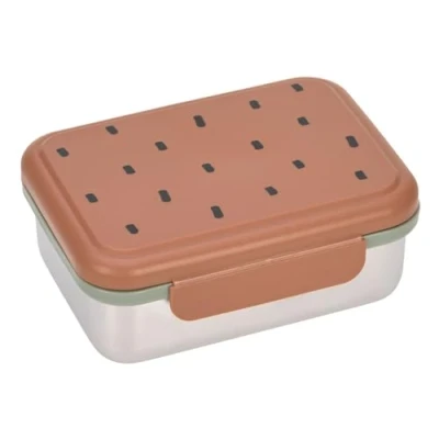 Abbildung von LÄSSIG Kinder Brotdose Edelstahl Lunchbox Frühstücksbox Nachhaltig Kindergarten Schule/Happy prints caramel