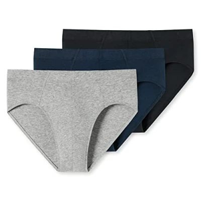 Abbildung von Schiesser 3PACK Slips Supermini Organic Cotton 95/5 Essentials Slip, Herren, Größe: Large, Dark blue/grey/black