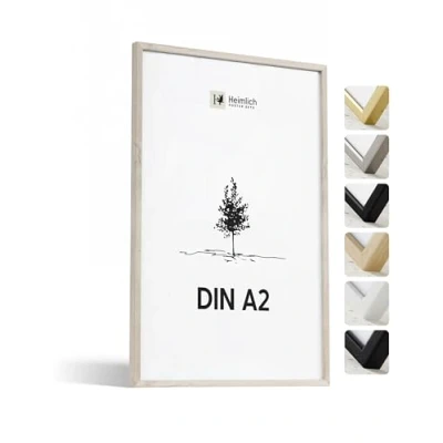 Abbildung von Heimlich® Bilderrahmen A2 42x59,4 cm, Eichenholz, Schwarz Mittlerer Posterrahmen Nur zur Wandmontage
