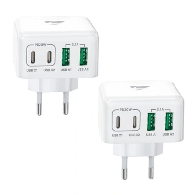 Abbildung von 2 Pack USB C Ladegerät, 4 Ports Schnellladegerät PD 3.0 Power Adapter 40W Mehrfach Ladegerät mit A USBC Netzteil für iPhone 15 14 Pro Max 13 12 11 Mini SE XS XR 8,iPad, Samsung, Handys