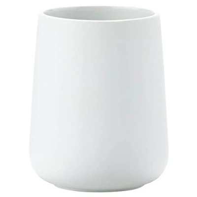 Abbildung von Zone Denmark Nova Zahnputzbecher, Zahnbürstenbecher aus Porzellan mit Soft Touch Beschichtung, Durchm. 8 cm, Höhe 10 Weiß