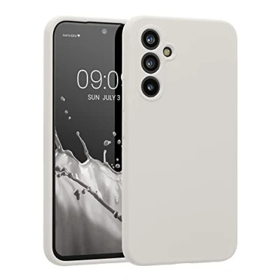 Abbildung von kwmobile Hülle kompatibel mit Samsung Galaxy A54 5G Case gummiert Silikon Handyhülle Schutzhülle Weiß matt