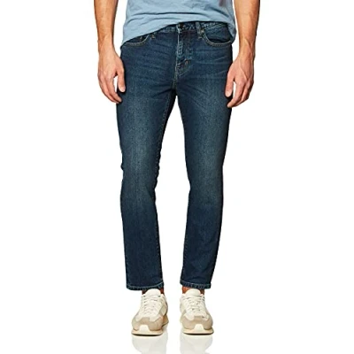Abbildung von Amazon Essentials Herren Slim Fit Jeans, Dunkle Waschung, 33W / 32L