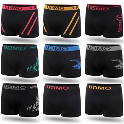 Abbildung von L&amp;K 10er Pack Herren Boxershort Unterwäsche Microfaser Retroshorts Schwarz Farbe mit Gemischt Mustere 1202 BL L/XL …