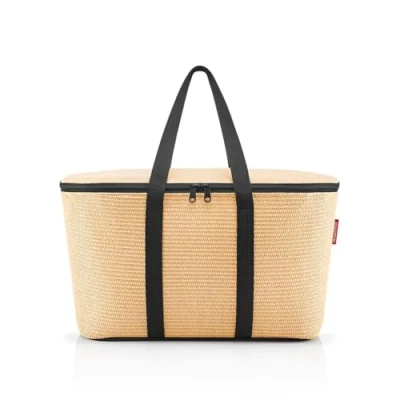 Abbildung von reisenthel coolerbag Raffia Black Kühltasche aus hochwertigem Polyestergewebe Ideal für das Picknick, den Einkauf und unterwegs