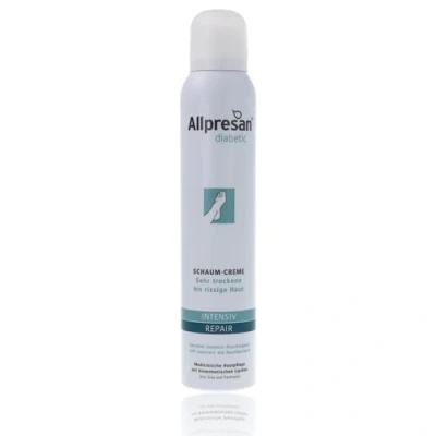 Abbildung von Allpresan diabetic INTENSIV + REPAIR mit Urea Schaum Creme bei Diabetes mellitus für sehr trockene bis rissige Fußhaut 200 ml