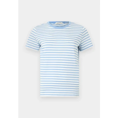 Abbildung von TOM Tailor Denim Modern Stripe Tshirt print, Damen, Größe: XS, White/light blue