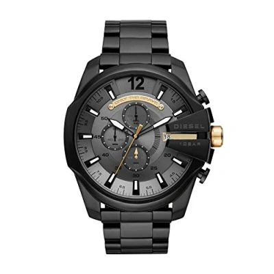 Abbildung von Diesel Herrenuhr Mega Chief, QuarzChronographenwerk, 59 mm schwarzes Edelstahlgehäuse mit Edelstahlarmband, DZ4479