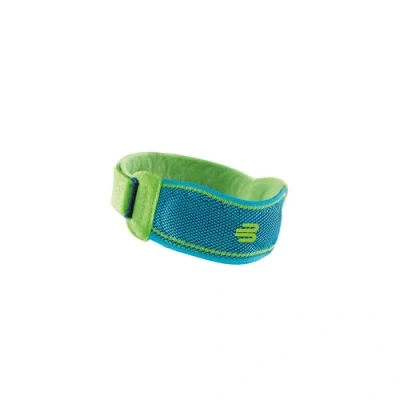 Abbildung von Bauerfeind, 1 Unisex Knie Sportgurt, rechts und links tragbar, Für Ballsportarten, Leichtathletik, Druckentlastung, Silikonring, Gr. L, Rivera, 11449421260013