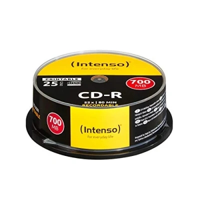 Abbildung von Intenso 1801124 CD R Rohlinge 700MB 52x 25er Spindel Cakebox kratzfest bedruckbar