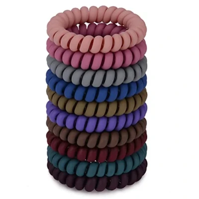 Abbildung von JessLab Haargummi Damen, 10 Stück Telefonkabel Elastisch Haarband No Damage Spirale für Mädchen Frauen Farbe Sortiert (#6)