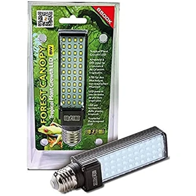 Abbildung von Exo Terra energieeffiziente LED Lampe Forest Canopy, für das Wachstum von tropischen Pflanzen, Terrarien, mit integriertem Vorschaltgerät, 8W, E27, 6500 K, 1 Stück (1er Pack)