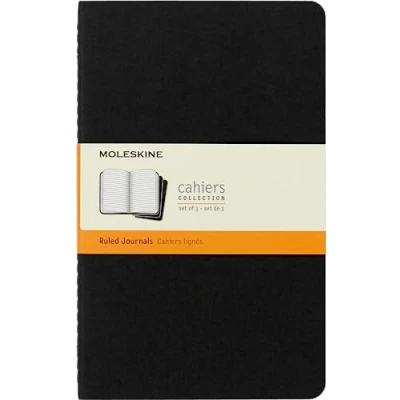 Abbildung von Moleskine Cahier Notizhefte (liniert, Large, Kartoneinband) 3 er Set schwarz