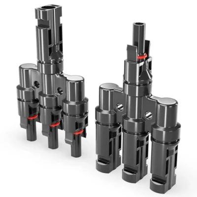 Abbildung von deleyCON PV4 Solar 3 Fach Y Stecker Paar 1500V Männlich/Weiblich T Typ IP67 Wasserdicht (Solar Photovoltaik Steckverbinder) Verteiler, Splitter, PV Kupplung, Solarstecker, Solarpanel