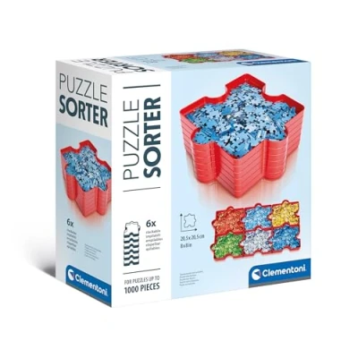 Abbildung von Clementoni Puzzle Sortierer 6X stapelbare Sortierhilfe Schalen für Aufbewahrung, Organisation &amp; Transport Zubehör bis 1000 Teile, 37040