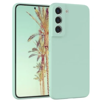Abbildung von EAZY Case Silikonhülle für Samsung Galaxy S22 5G Hülle Silikon Grün weich stoßfeste Handyhülle Schutzhülle mit Kameraschutz Dünn Premium Schutz Cover TPU Phone Bumper in Mint
