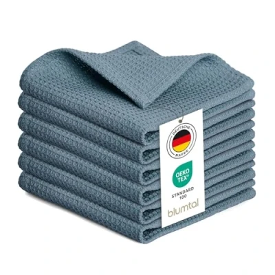 Abbildung von Blumtal® Geschirrtücher 30x30 cm im 6er Set Baumwolle 100% Küchentücher bei 60 C waschbar Küchentuch Putzlappen Spüllappen Abtrockentücher Küche in blau