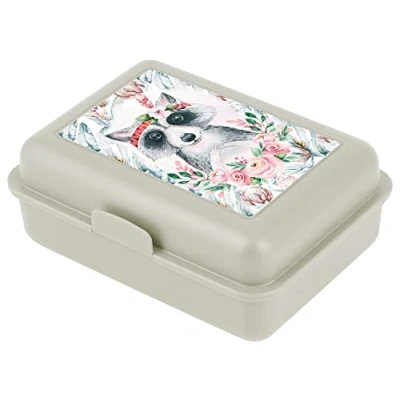 Abbildung von Baagl Brotdose Kinder für Schule Lunchbox Mädchen, Jungen, Kindergarten Jausenbox, Brotzeitbox, Brotbox, Snackbox (Waschbär)