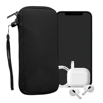 Abbildung von kwmobile Handytasche für Smartphones XXL 7&quot; Neopren Handy Hülle Schwarz Tasche 17,7 x 8,5 cm Innenmaße