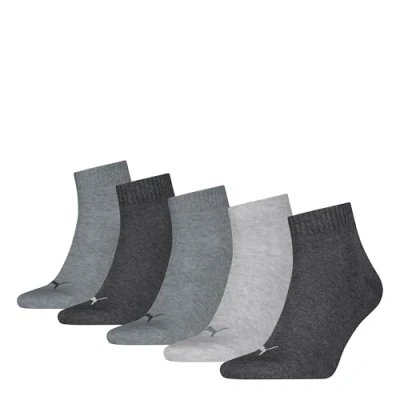 Abbildung von PUMA Unisex Plain Quarter, Anthraci/l Mel Grey/m Grey New, 43/46 (5er Pack)