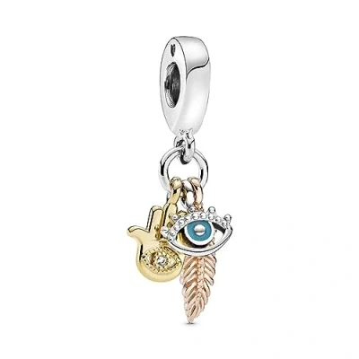 Abbildung von PANDORA SHINE Charm Anhänger &quot;Hamsa, Auge &amp; Feder&quot; 768785C01