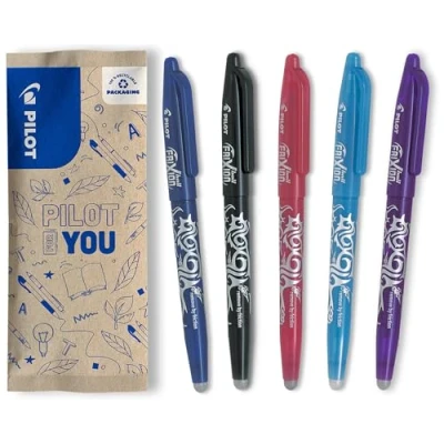 Abbildung von PILOT FriXion Ball 0.7 Set 5 Stück: Blau/Hellbl/Schwarz/Pink/Violett, Radierbare Tintenroller 0,4mm Strichstärke, angenehme Schreibführung beim Schreiben, thermosensitive Tinte, austauschbare Mine