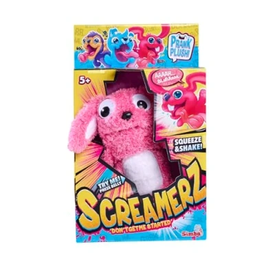 Abbildung von Simba 105953332 ScreamerZ Hase „Rambling Rabbit“ mit Sound witziges Kuscheltier Schrei Geräuschen Plüschfigur für Kinder ab 5 Jahre, ca. 30 cm, rosa
