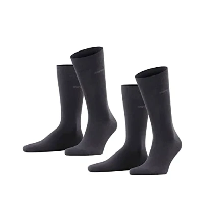 Abbildung von ESPRIT Herren Socken Basic Uni 2 Pack M SO Baumwolle einfarbig Paar, Schwarz (Black 3000), 43 46